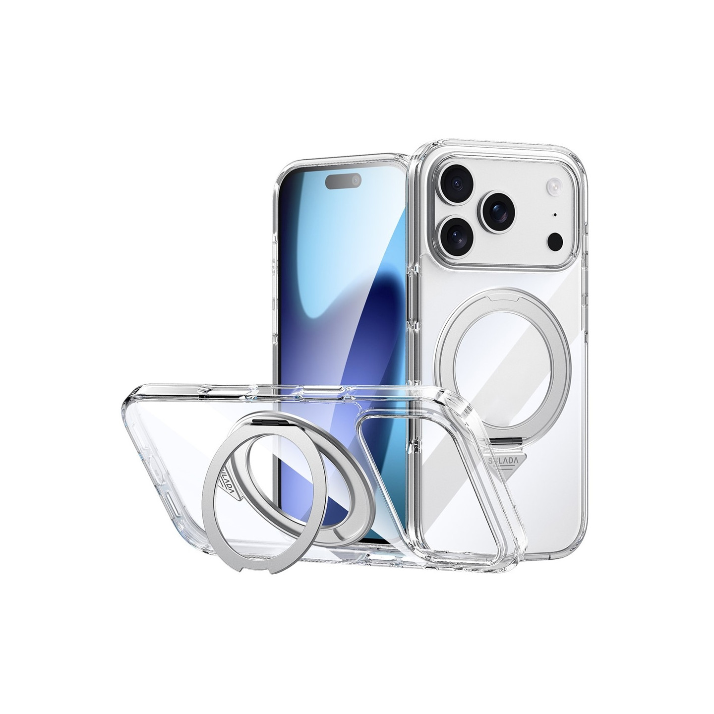 For iPhone 17 Pro Max Case SULADA Magnetic with Kickstand TPU + PC Clear