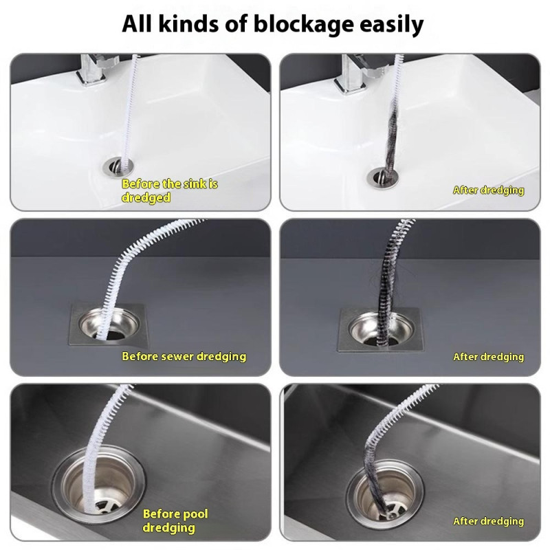 Kitchen Drain Pipe Sink Cleaning Brush Pipe Remove Hair Clear Drain