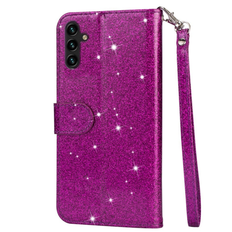 Til Samsung Galaxy A56 5G Stående Glittercover med Lynlåslomme - Purple