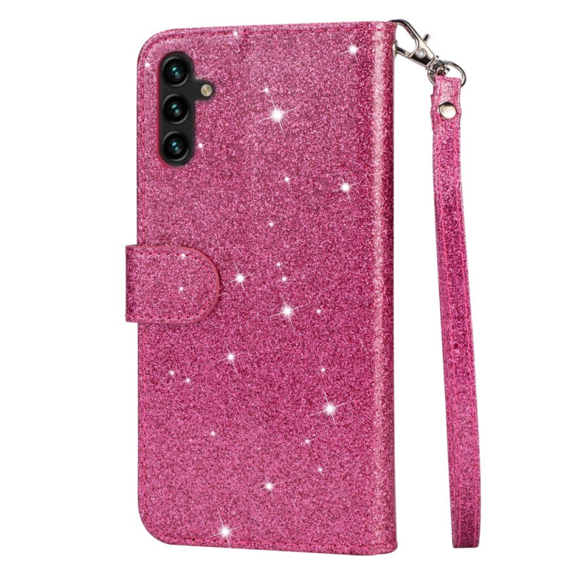 Til Samsung Galaxy A56 5G Stående Glittercover med Lynlåslomme - Rose