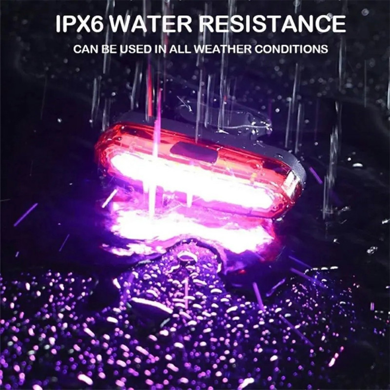 Rear Light Bicycle Lighting Rechargeable Warning Light High Brightness 4 Light Modes
