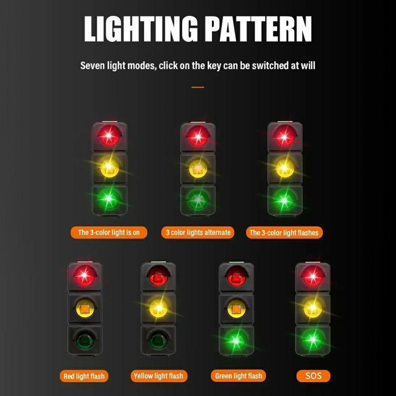 Takavalo Polkupyörän Valot Ladattava Varoitusvalo 3-värinen LED vedenpitävä