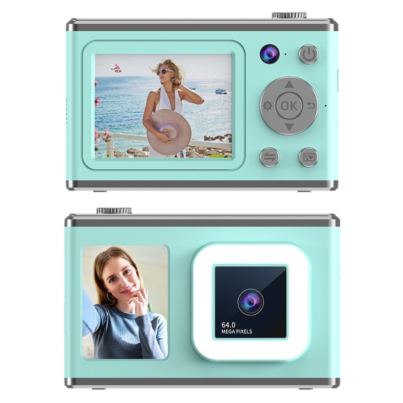 2,4" skjerm med dobbel linse videoopptak CCD digitalkamera med 32 GB kort + leser