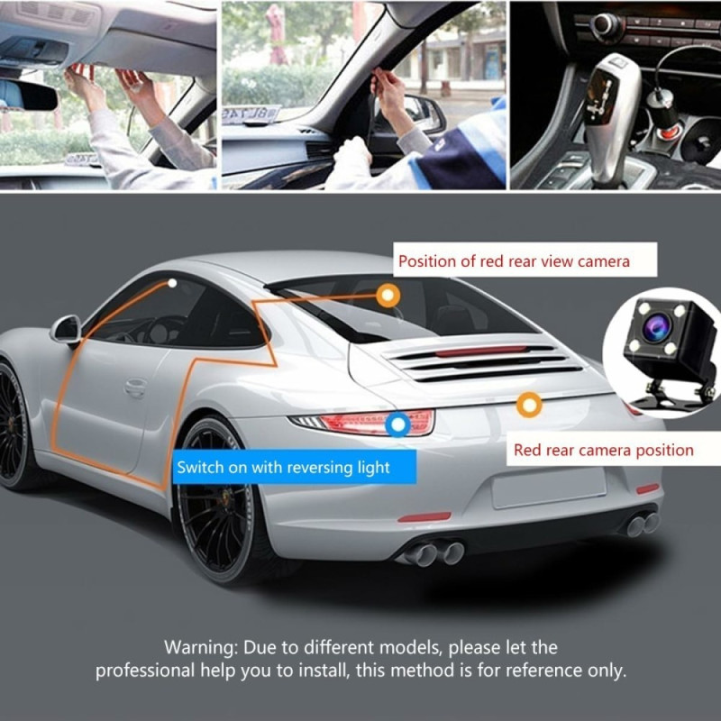 Car Camera 3 Lens Wide Angle 1080P HD Car DVR Dash Cam Parking Monitor