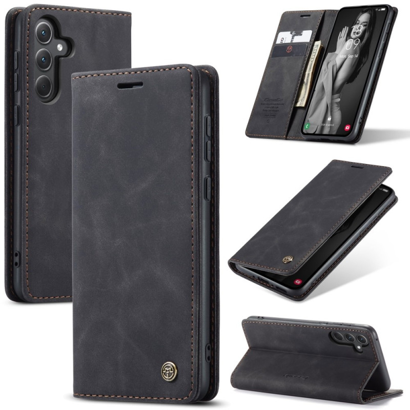 CASEME Retro Wallet Case for Samsung Galaxy A56 - Black