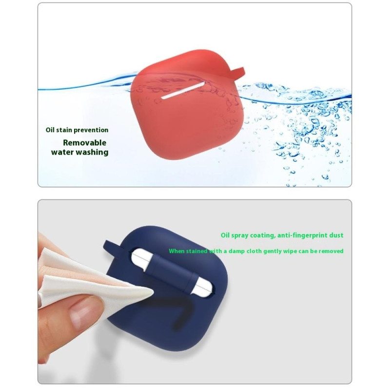 For AirPods 4 6 i 1 tilbehør Veske Stroppholder Ørekroker Halsstropp Nøkkelring - Lilla