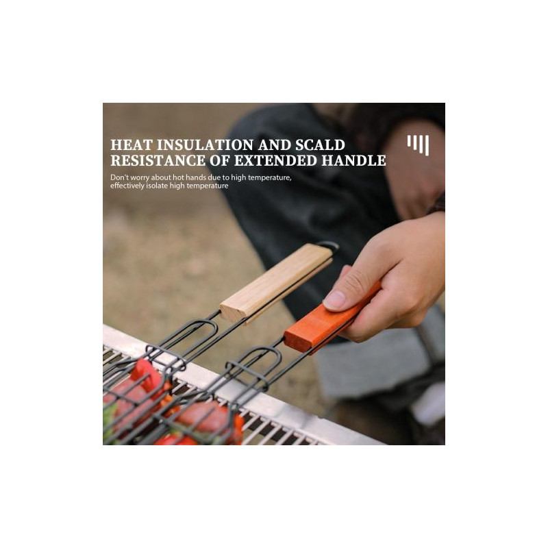 Utendørs BBQ Grillkurv Grillbur Piknik Grillnett Campinggrill