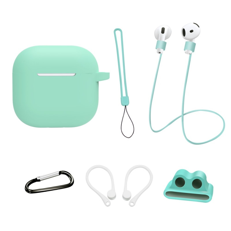 Til AirPods 4 6 i 1 Tilbehør Taske Stropholder Ørekroge Halsrem Nøglering - Mynte
