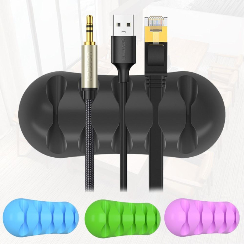 Cable Clips Cord Organizer Cable Management Holder Wire - Vihreä 2 pieces