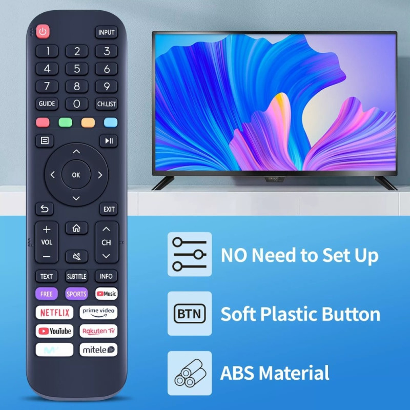Remote Control Replacement for EN2AK30H For Hisense Smart Tv