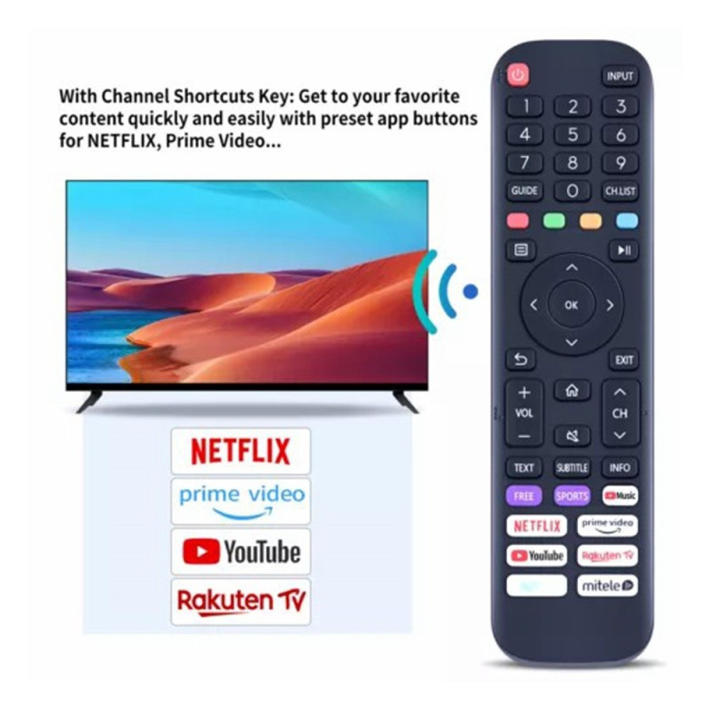 Kaukosäätimen korvaava EN2AK30H Hisense Smart TV:lle