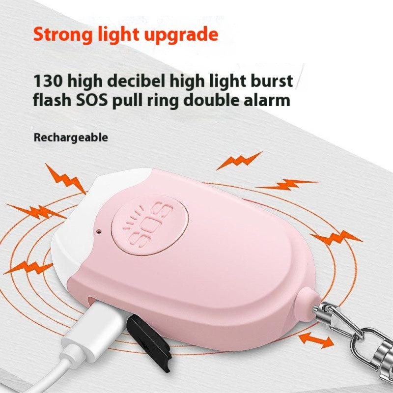 Henkilökohtainen hälytystaskulamppu Kannettava itsepuolustus 130 dB:n kovaääninen varoitusavaimenperä