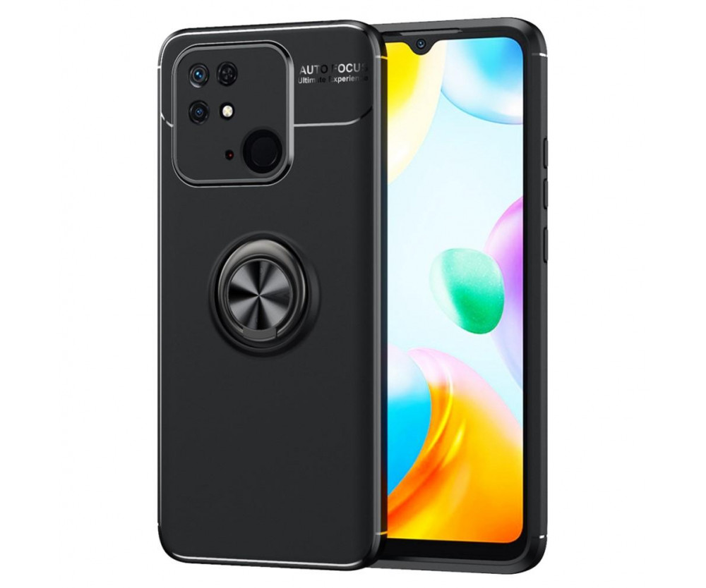 Redmi 10C TPU skal med Finger Ring - Svart