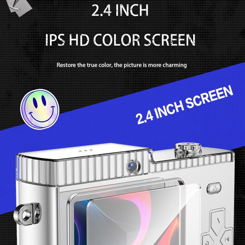 2,4" HD Dual Lens Digital CCD-kamera Videooptagelse 8X zoomkamera inkl. 32GB Hukommelseskort