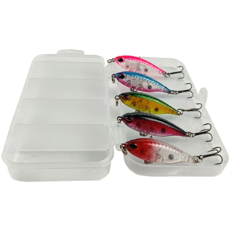 5 stk Fiskesluk Ferskvann Havfiske Floating Minnow hardt agn med rangle