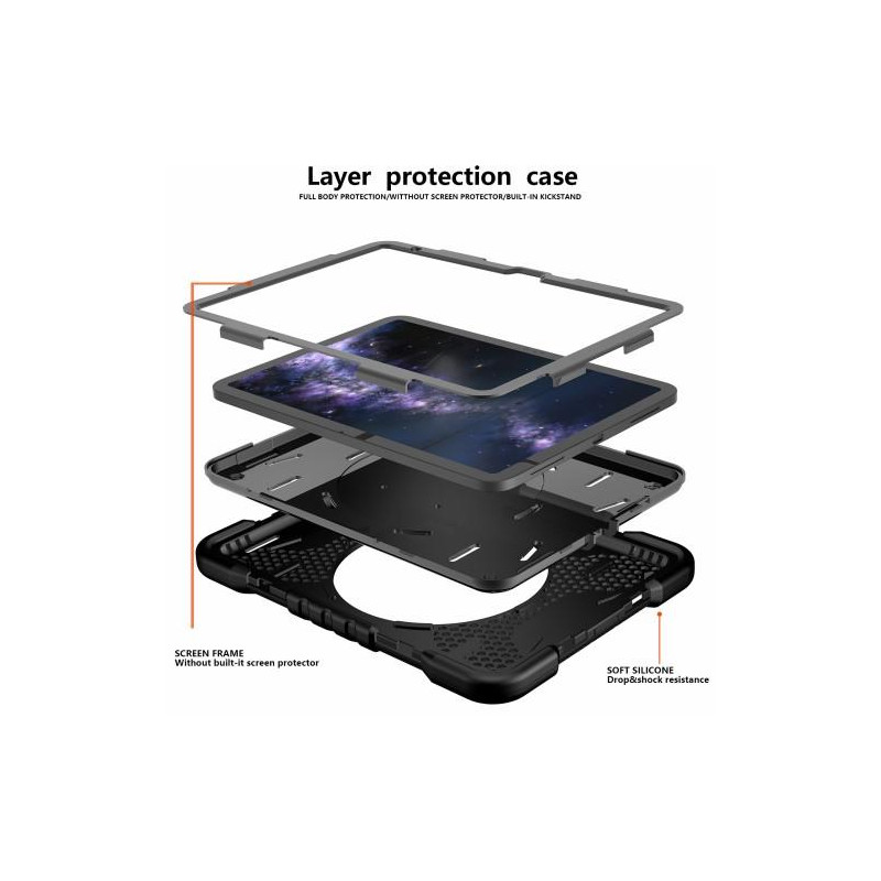 For iPad 10.9 (2022) Shockproof Tablet Case with Shoulder Strap