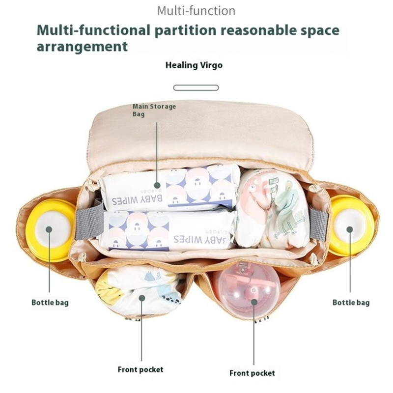 Waterproof Nylon Stroller Hanging Bag Baby Diaper Milk Bottle Storage Bag