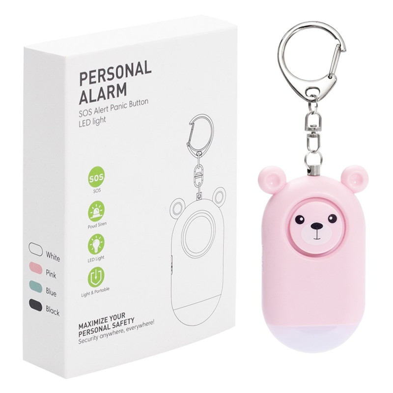 Nödlarm Överfall Skydd bärbar självförsvar högljudd Personligt Säkerhetslarm - Rosa