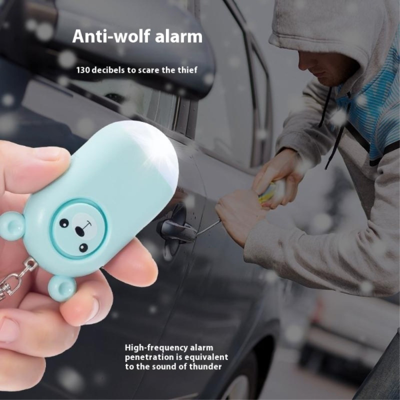 Nødalarm overfallsbeskyttelse Bærbar selvforsvar Høy personlig sikkerhetsalarm - Rosa