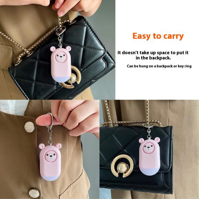 Nødalarm overfallsbeskyttelse Bærbar selvforsvar Høy personlig sikkerhetsalarm - Rosa