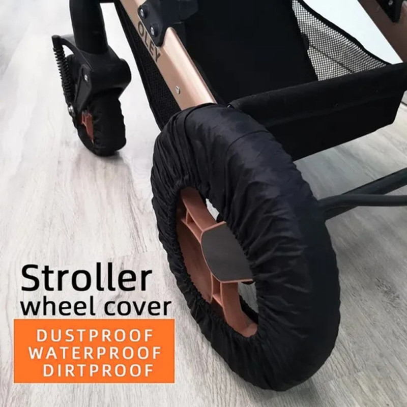 2 pcs Protection Wheel Pram Oxford fabric against dirt size S for 14-16cm front wheel
