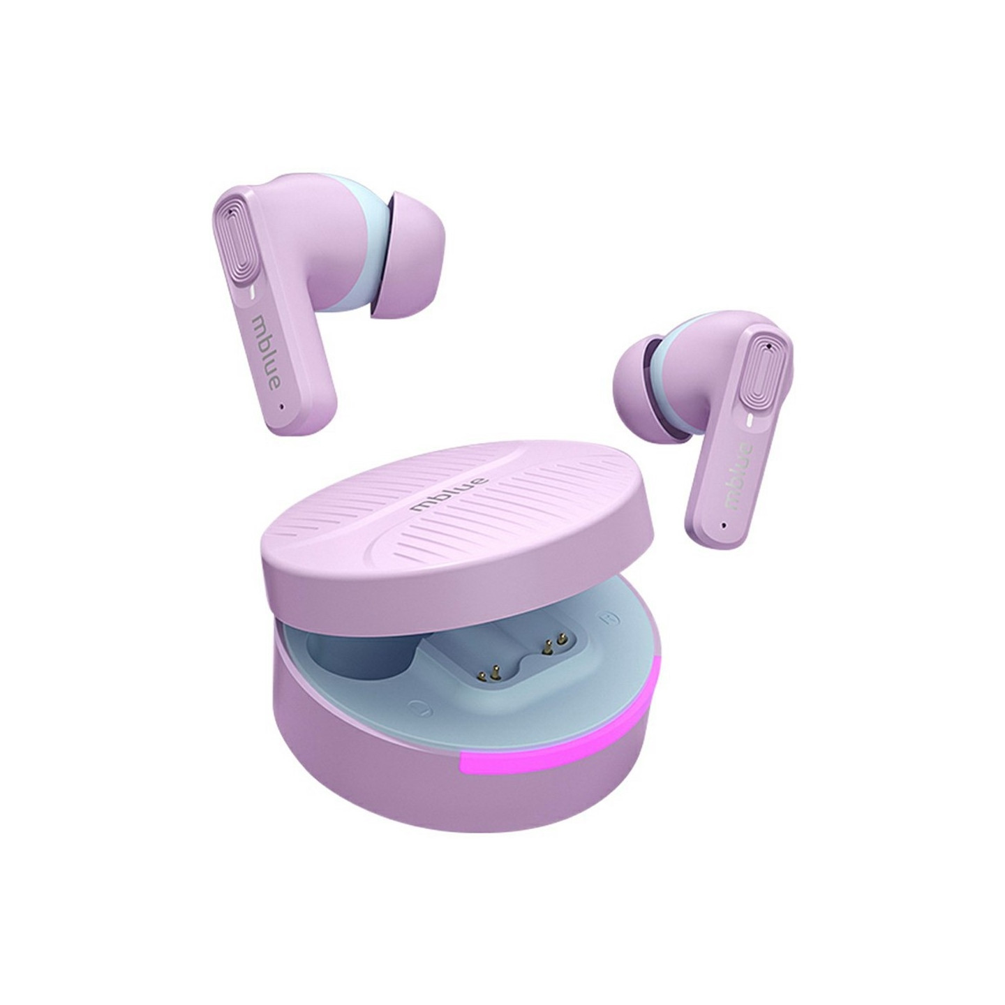 MBLUE AR03pro ANC støyreduksjon Bluetooth 5.3 ørepropper Low Latency Gaming Hodetelefoner - Lilla