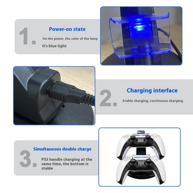 Opladnings- og Opbevaringsstander til Sony PlayStation 5 Controller