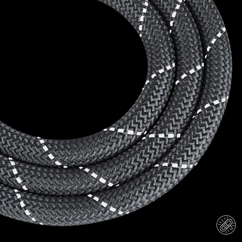 DUOMM hundebånd i nylonlærhåndtak slepetau kjæledyrhund