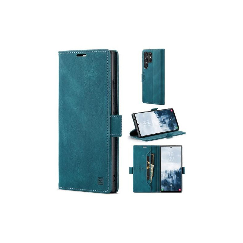 AUTSPACE A01 Lommebok - deksel Samsung Galaxy S23 Ultra - Blå