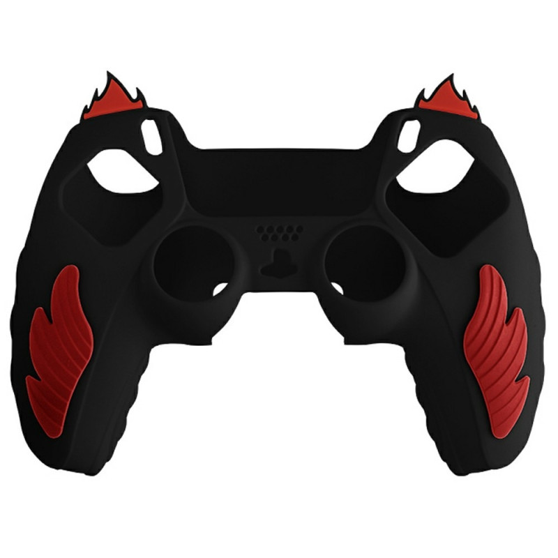 Playstation 5 / PS5 Silicone Skin Cover Case Anti-Slip Protection Flame Design - Black