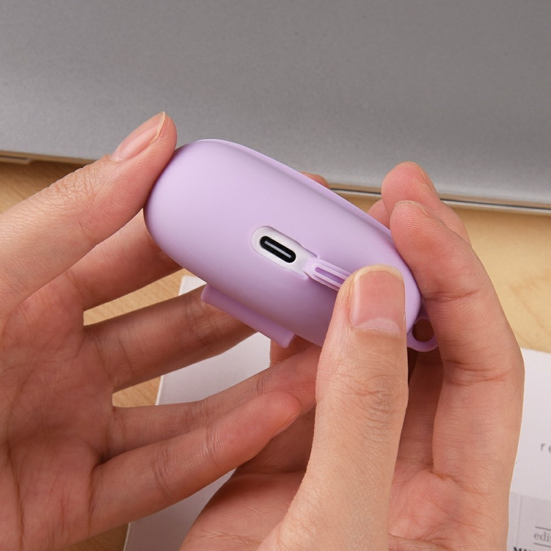 For Xiaomi Redmi Buds 6 Pro Silicone Case Bluetooth Earphone Anti-Scratch Protective Cover with Carabiner