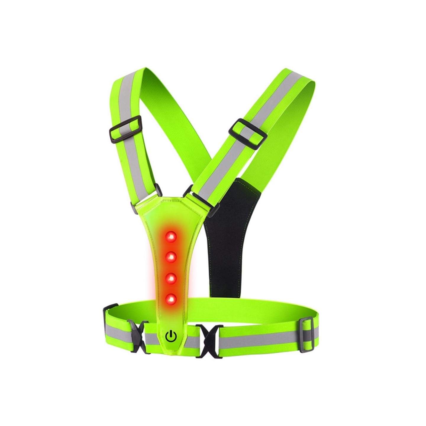 Rechargeable Reflective Vest with 3 Modes LED Light for Outdoor Night Running Walking