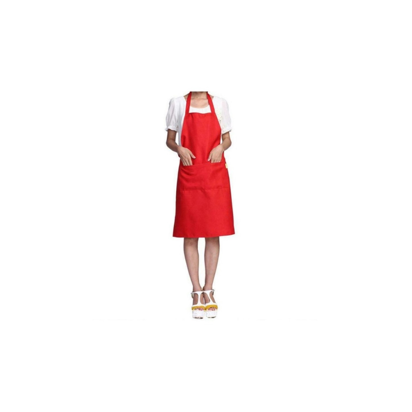 Home Kitchen Simple Stylish Clean Color Apron - Red