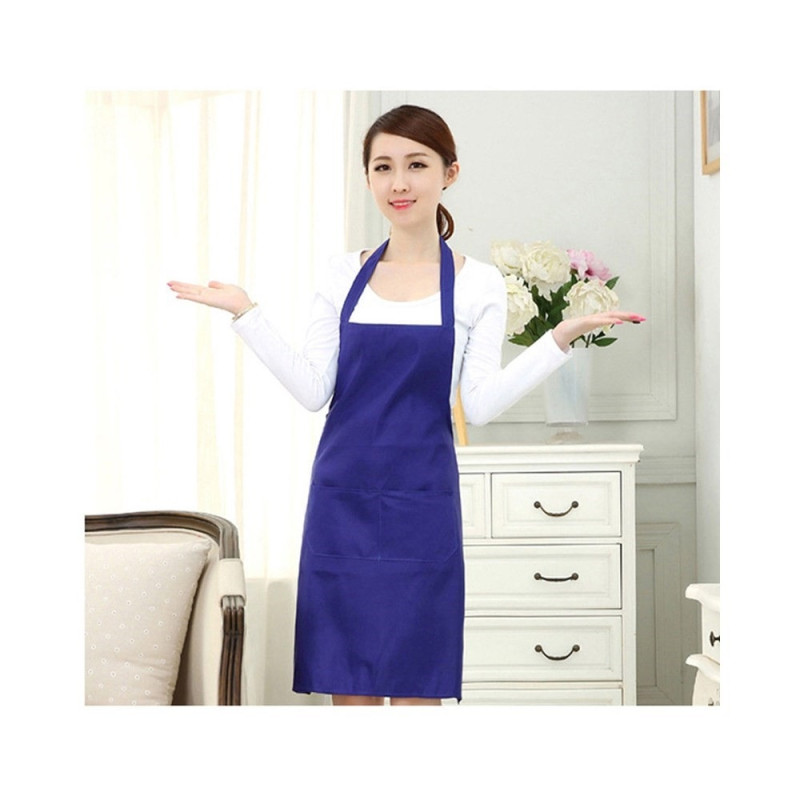 Home Kitchen Simple Stylish Clean Color Apron - Blue