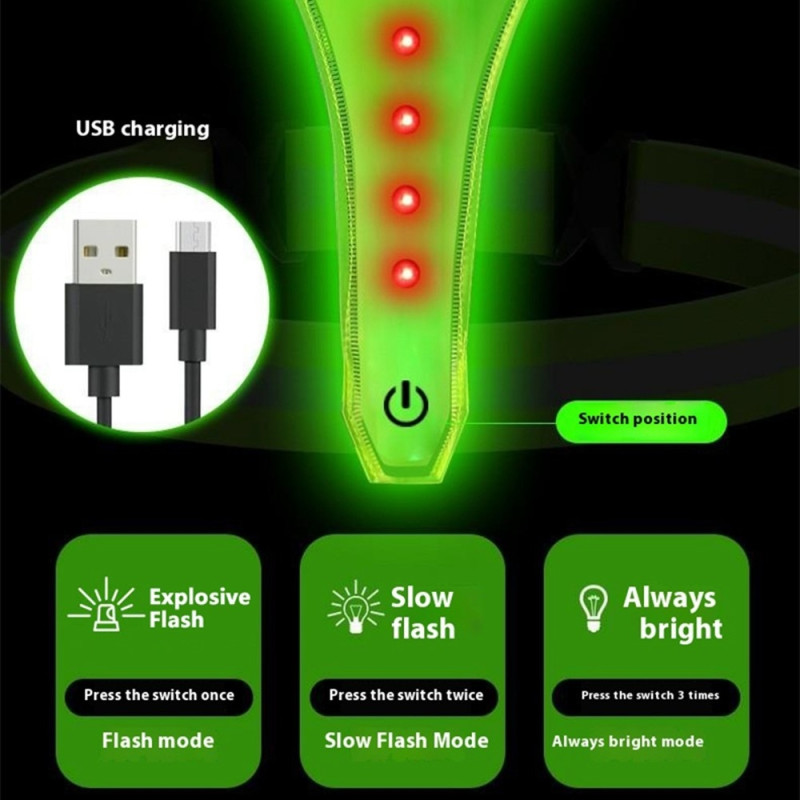 Uppladdningsbar reflexväst med 3-läges LED-ljus för utomhusbruk