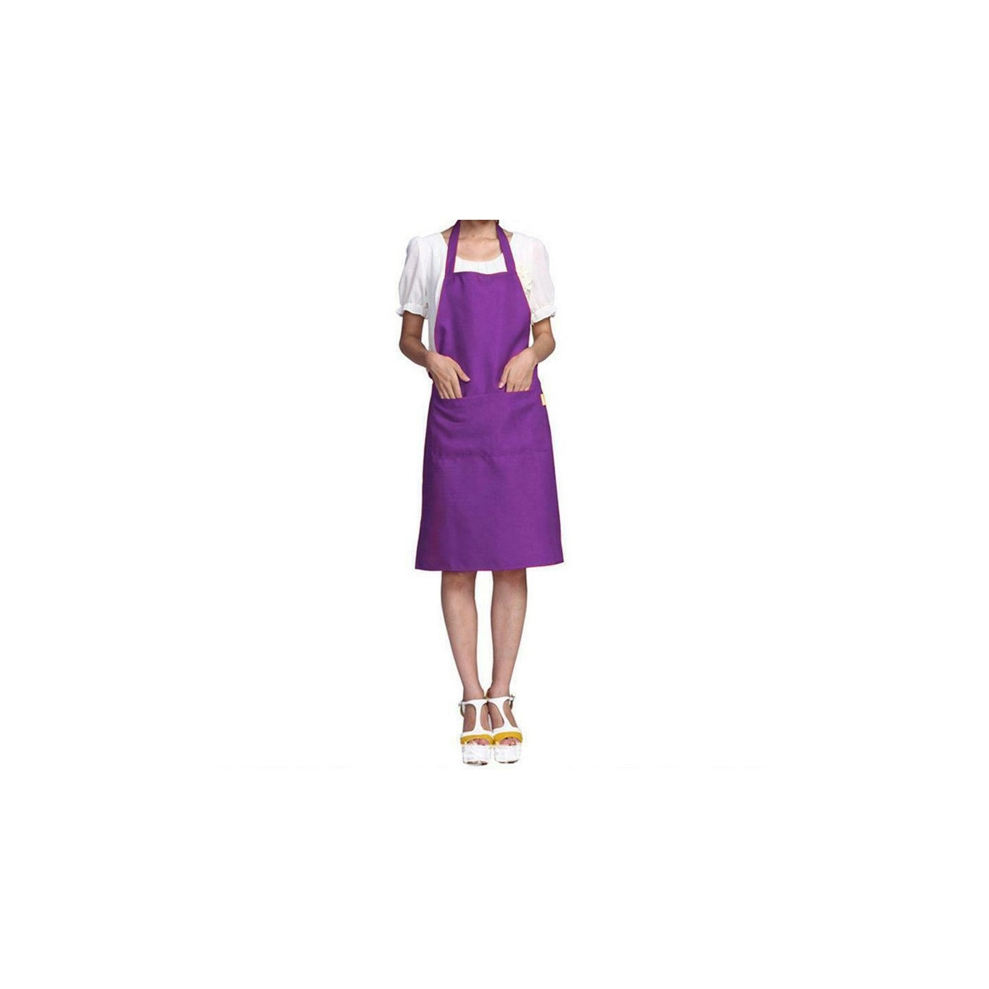 Home Kitchen Simple Stylish Clean Color Apron - Purple