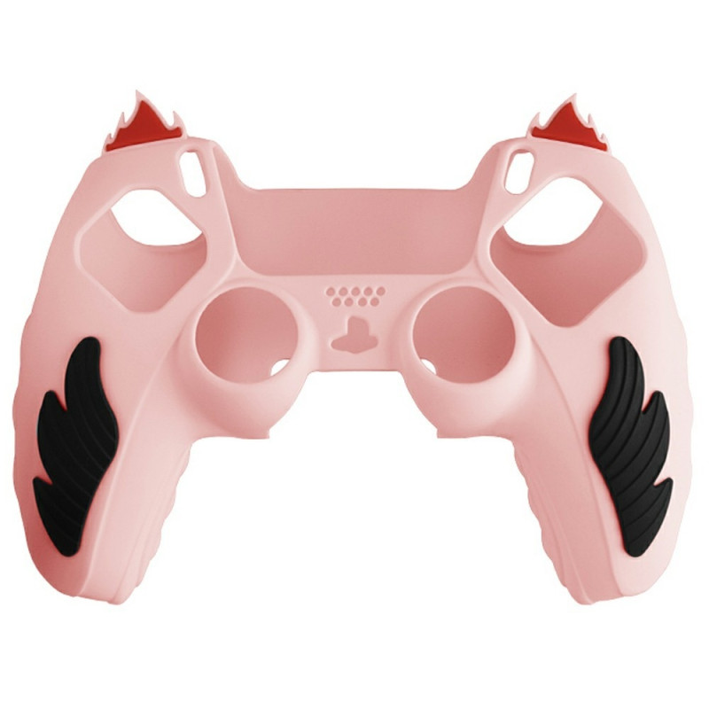 Playstation 5 / PS5 Silikon Skin Cover Case Anti-Slip Protection Flame Design - Rosa