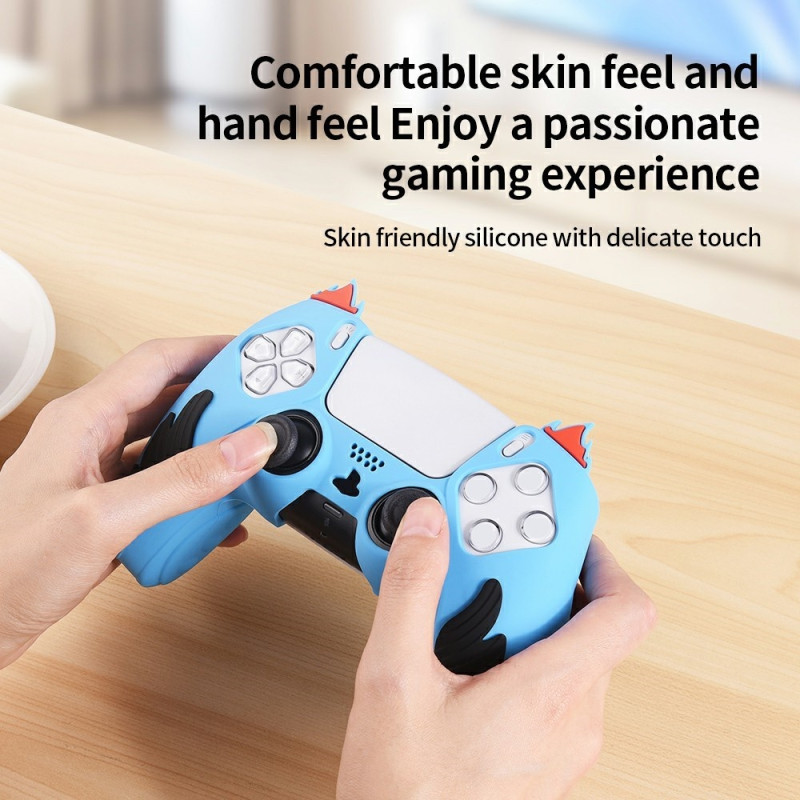 Playstation 5 / PS5 Silikon Skin Skal Fodral Anti-Slip Skydd Flame Design - Rosa