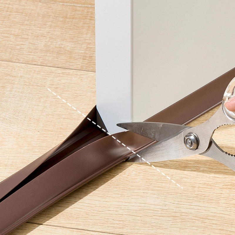 Ljudisolering Dörrtätningsremsa PVC Dörrspår Gap Filler med självhäftande tejp