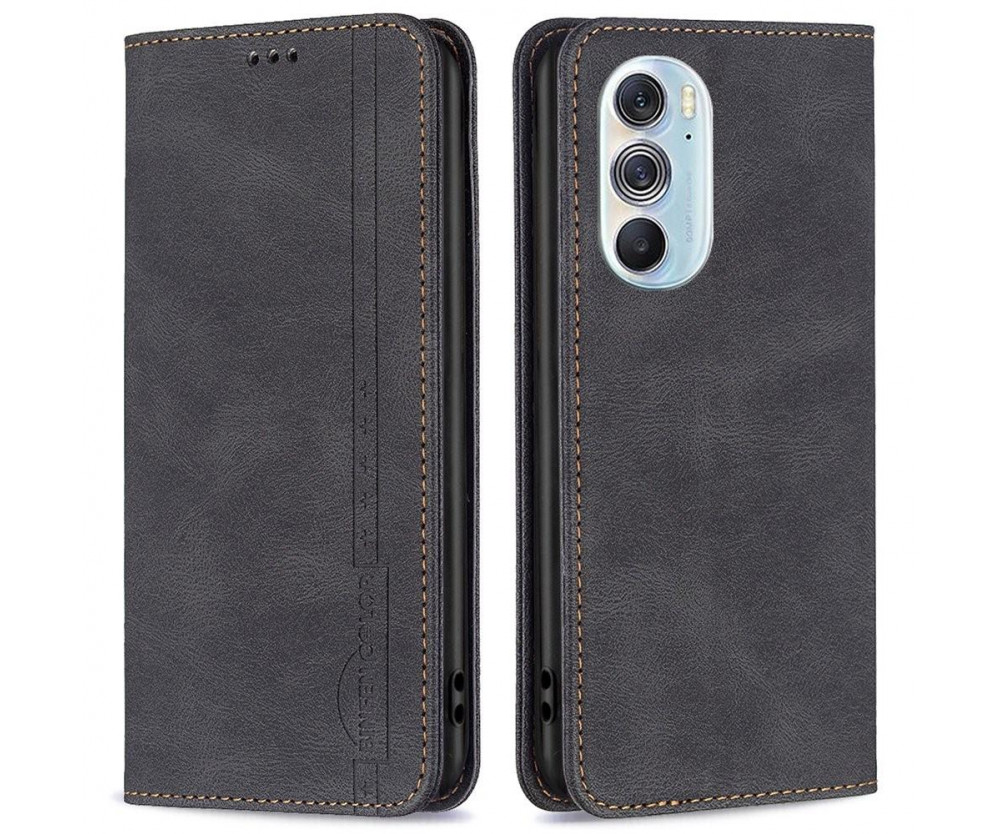 Till Motorola Edge 30 Pro Plånboksfodral  - Svart