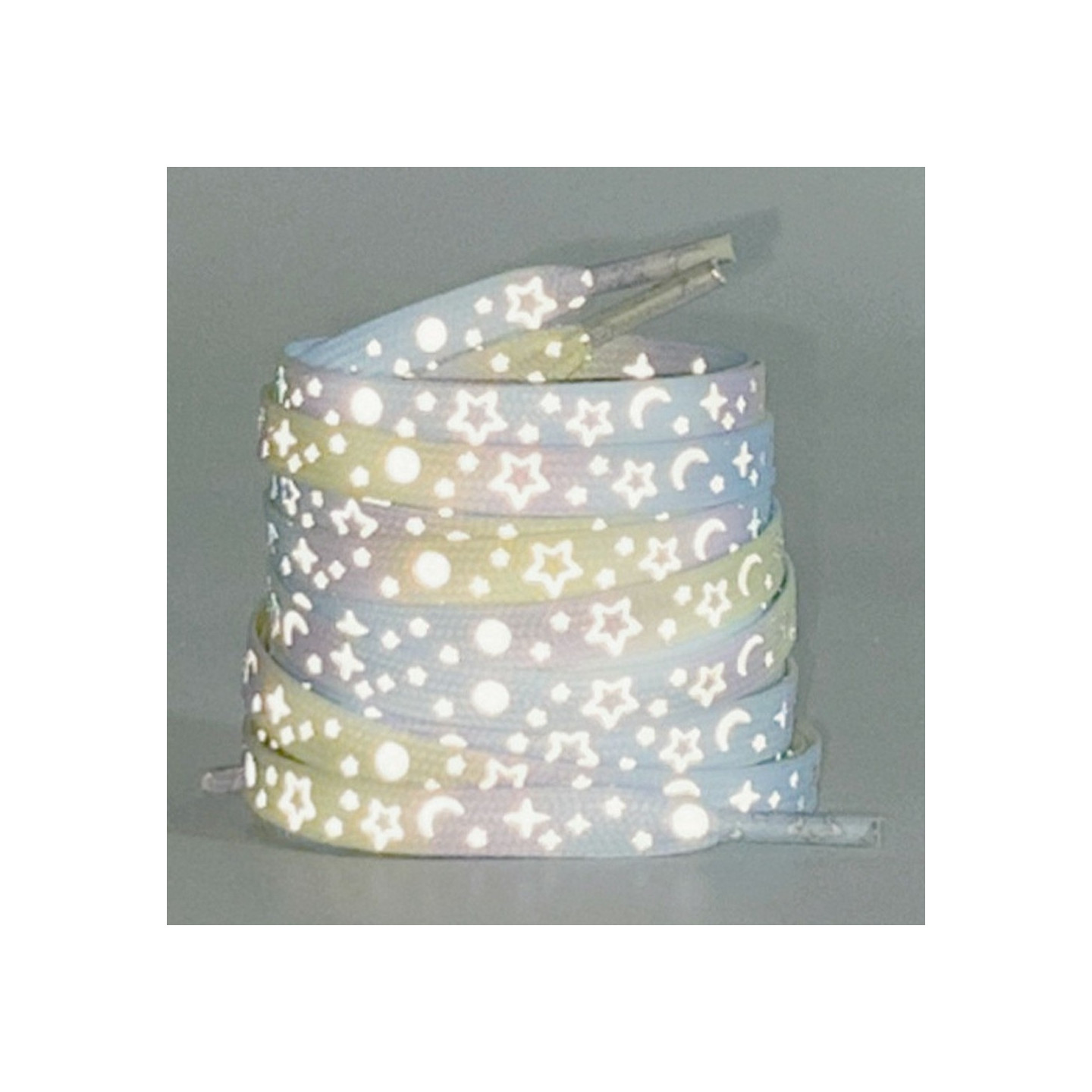 140 cm heijastavat kengännauhat tennareihin Kanvaskengät Koripallokengät jne - Yellow Blue Star