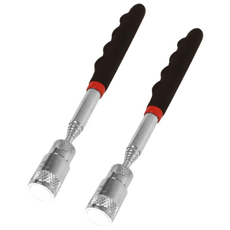 LED Magnetic Iron Pickup Tool Telescopic Extension Bar with Light