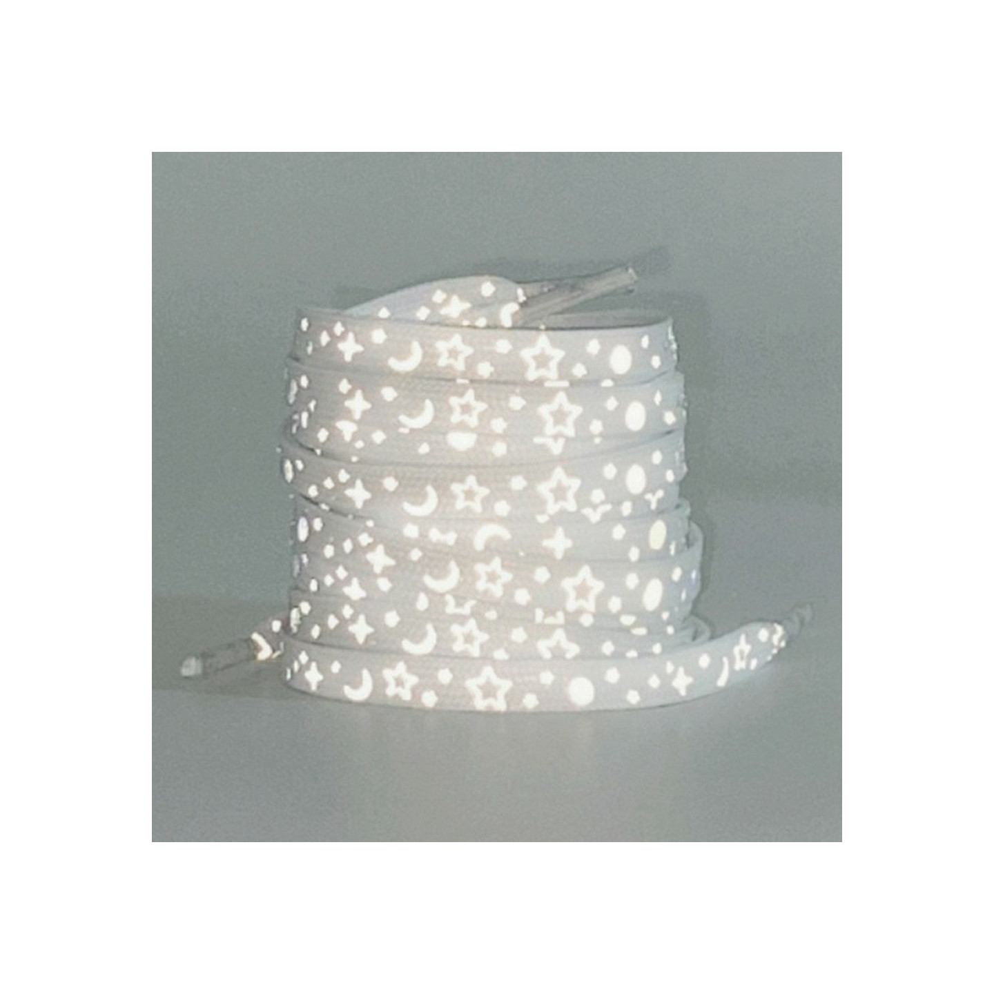 140 cm reflective shoelaces for sneakers Canvas shoes Basketball shoes etc - White Star