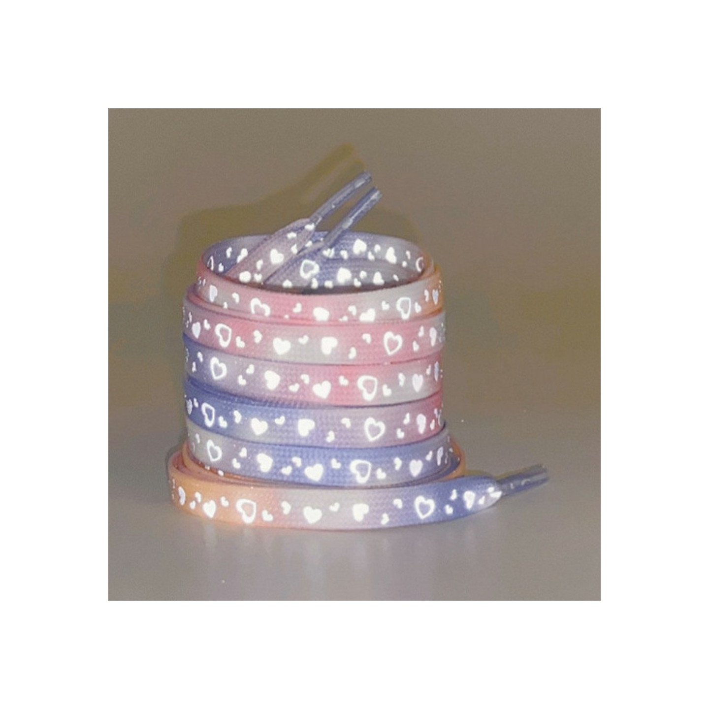 140 cm heijastavat kengännauhat tennareihin Kanvaskengät Koripallokengät jne - Purple Pink Heart