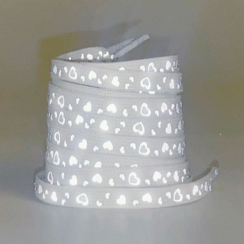 140 cm heijastavat kengännauhat tennareihin Kanvaskengät Koripallokengät jne - White Heart