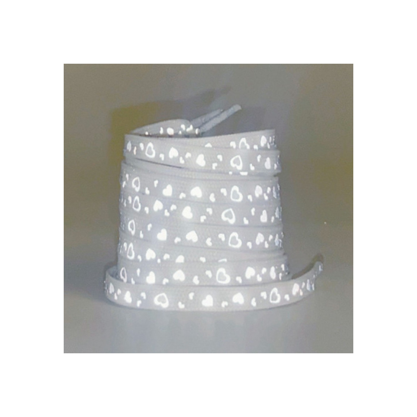 140 cm reflekterende skolisser til joggesko Canvassko Basketballsko etc - White Heart