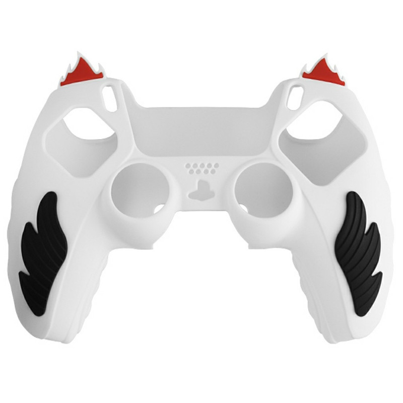 Playstation 5 / PS5 Silikon Skin Skal Fodral Anti-Slip Skydd Flame Design - Vit