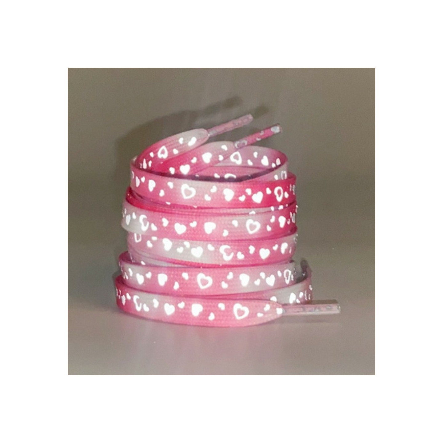 140 cm heijastavat kengännauhat tennareihin Kanvaskengät Koripallokengät jne - Red Pink Heart