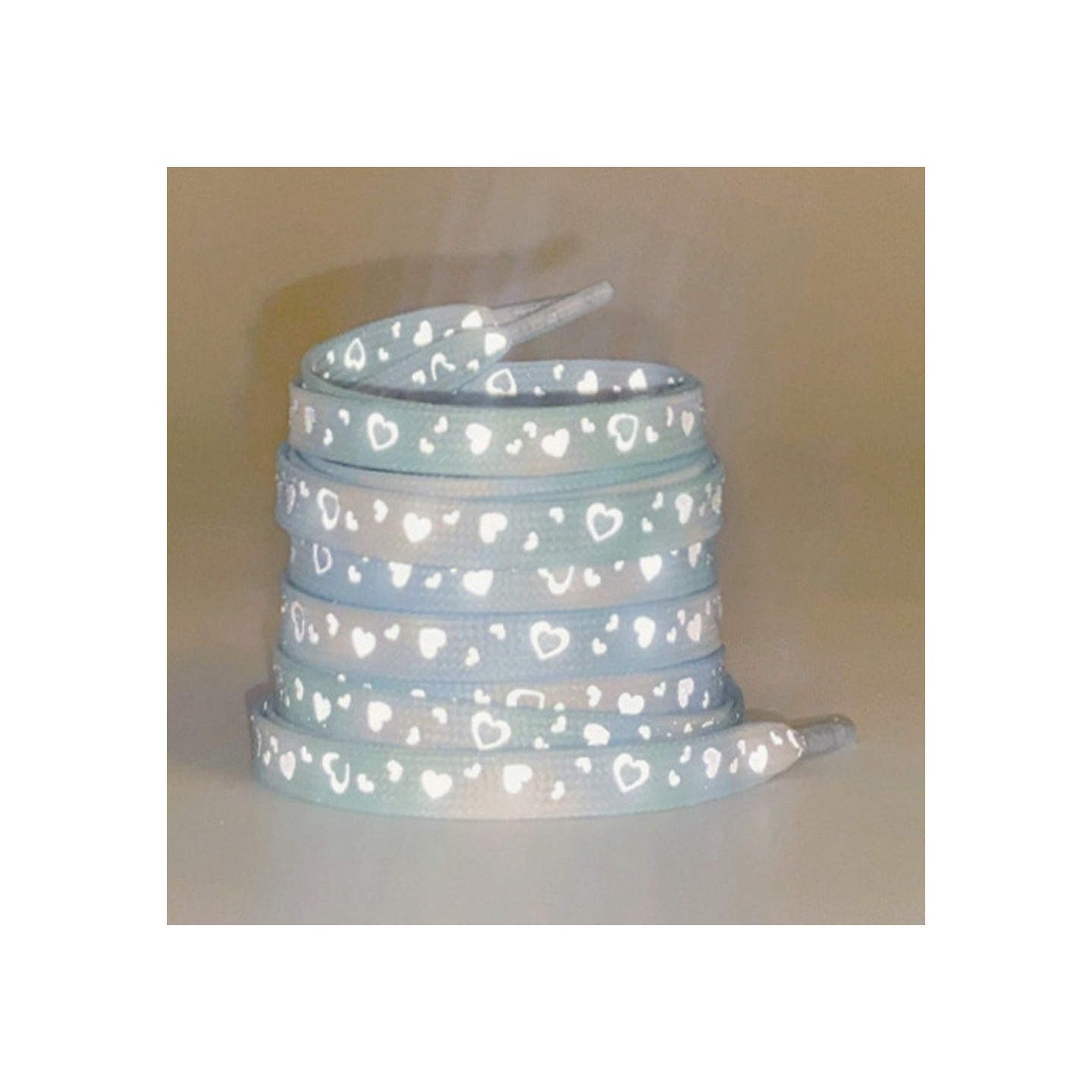 140 cm reflekterande skosnören för sneakers Canvasskor Basketskor etc - Mint Green Heart