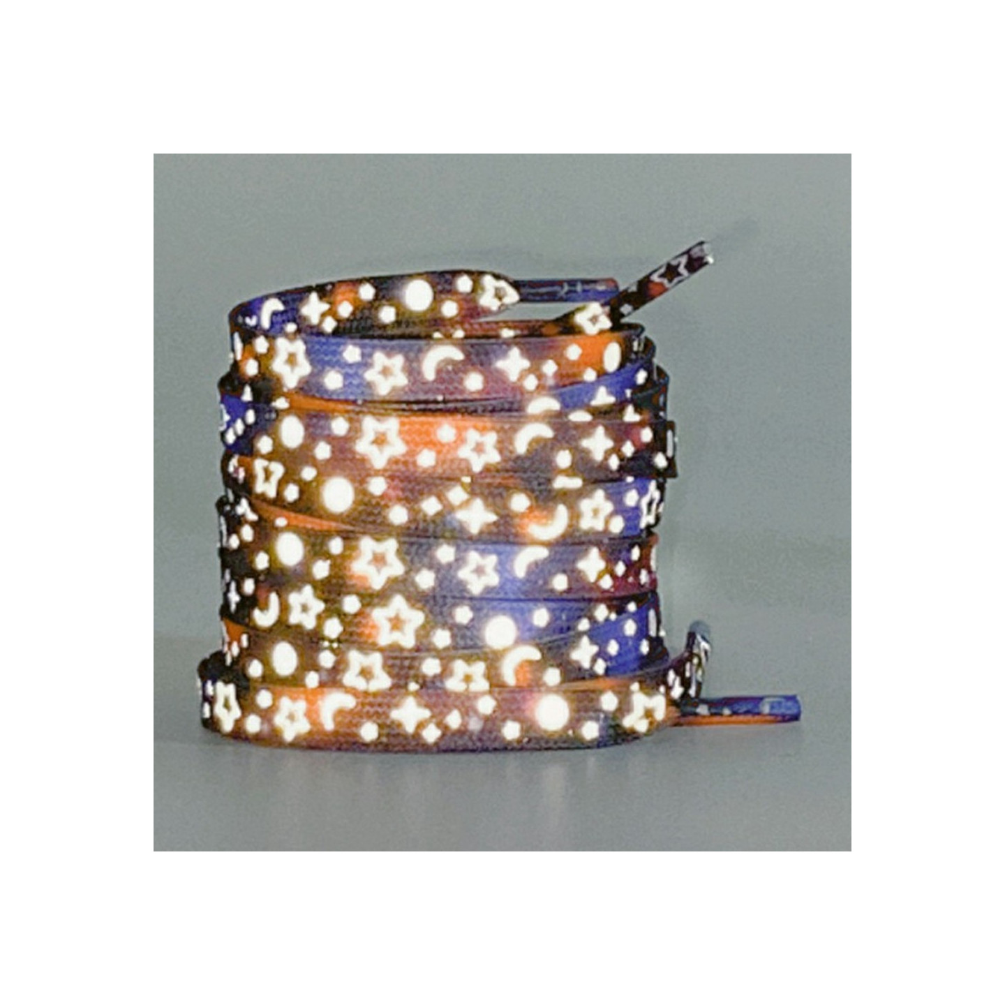 140 cm reflective shoelaces for sneakers Canvas shoes Basketball shoes etc - Black Blue Star